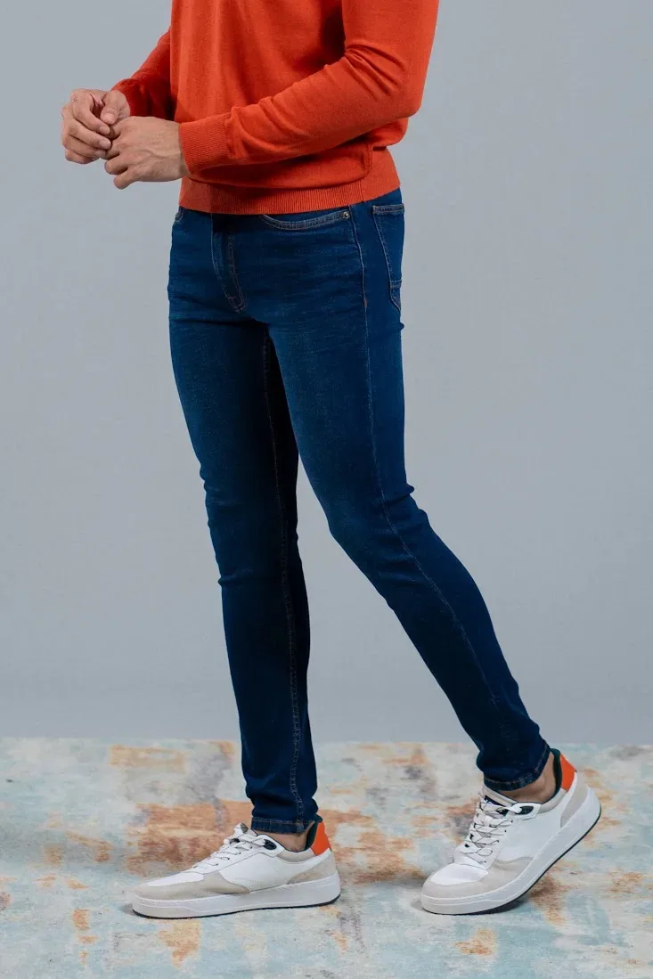 Jeans  Estivaneli para caballero color azul JMB-4186