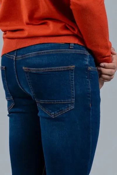 Jeans  Estivaneli para caballero color azul JMB-4186