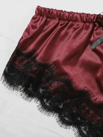 Pijama para dama color begro y vino