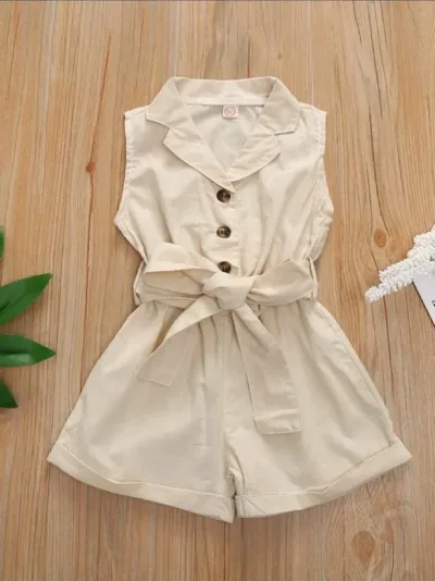 Enterizo para niña color beige