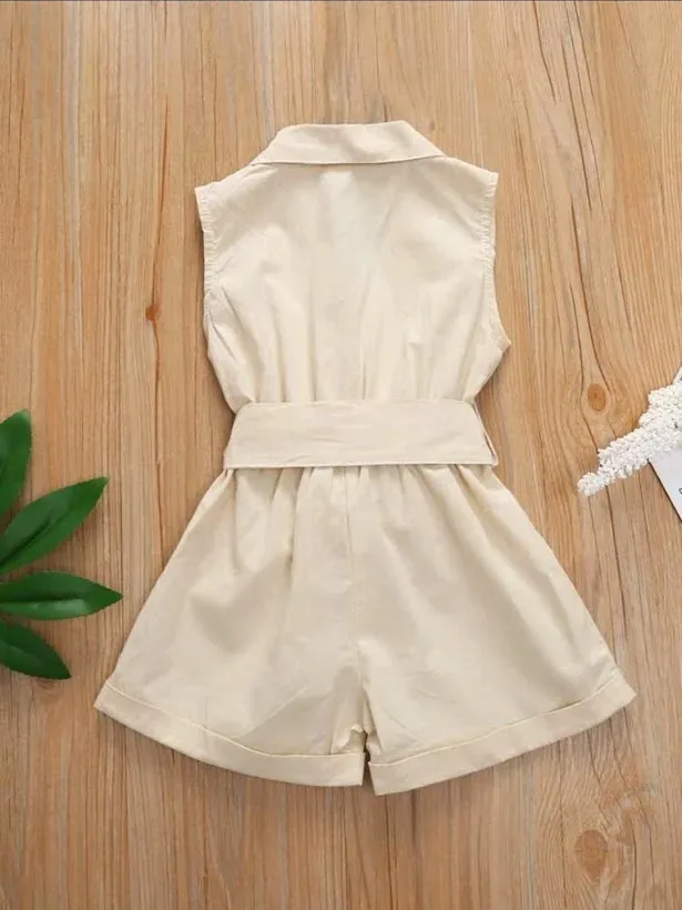 Enterizo para niña color beige