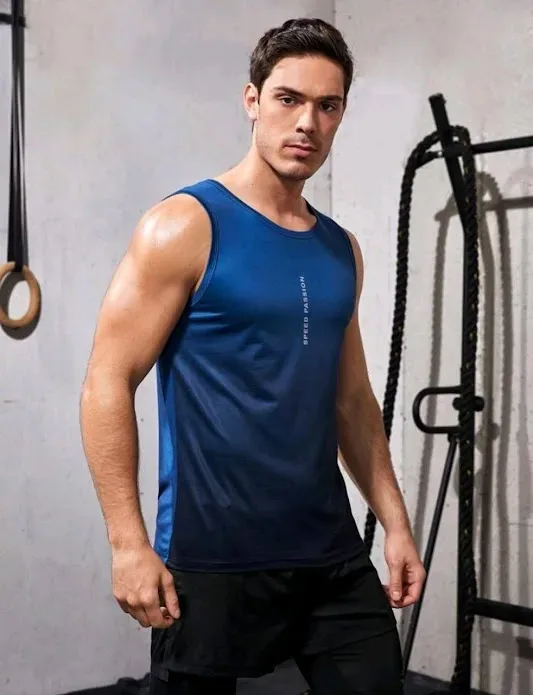 Camiseta deportiva para caballero color azul