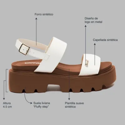 Sandalias coral Dama MAGGIE 4 WITE BROWN