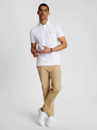 Camiseta Tommy Hilfiger Slim Fit para caballero color blanco