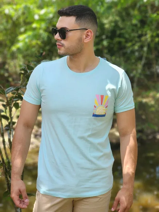 Camiseta para caballero Estivaneli color verde menta