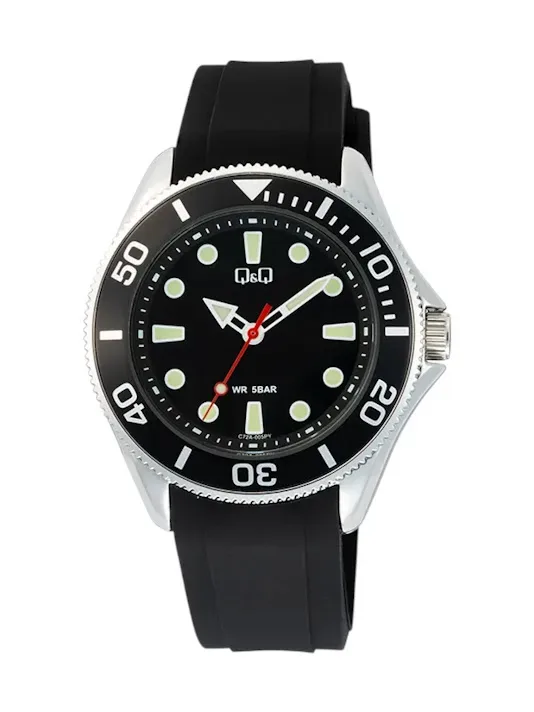 Reloj Q&Q para caballero C72A-005PY COLOR NEGRO