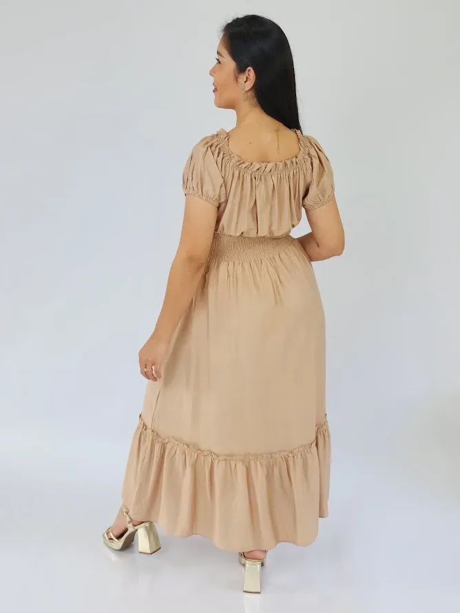 Vestido color beige para dama