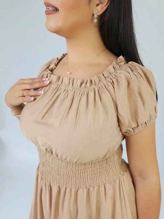 Vestido color beige para dama