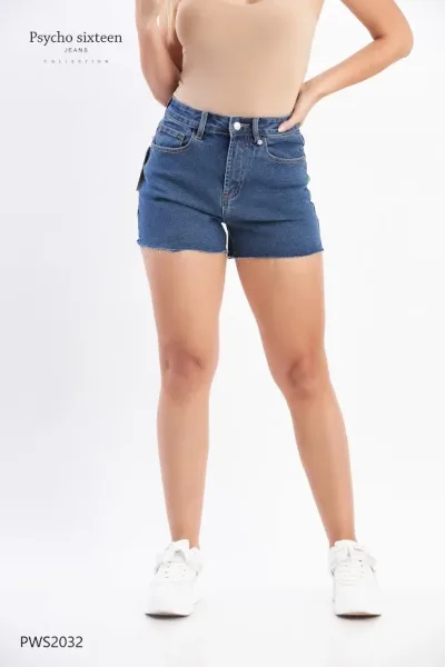 Short Pycho Sixteen High Rise Mom Fit para dama PWS2032 Azul