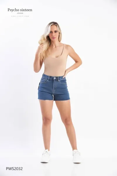 Short Pycho Sixteen High Rise Mom Fit para dama PWS2032 Azul
