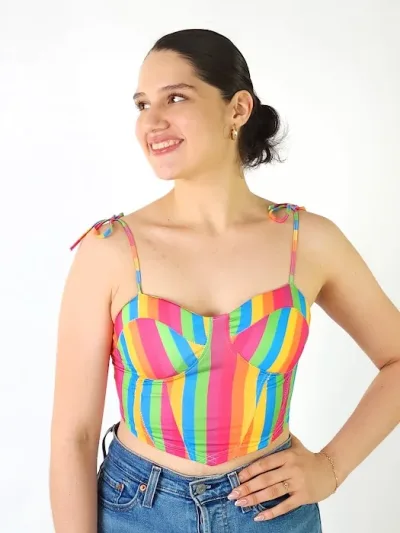 Crop Top para dama diseño a rayas