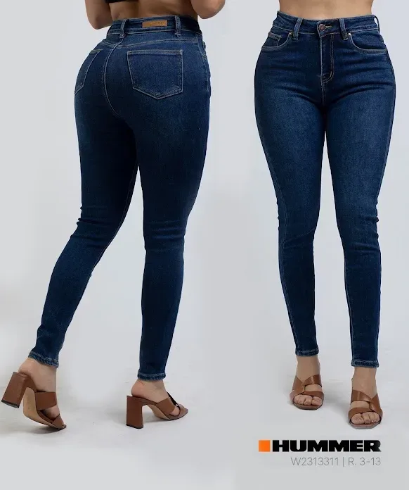 Jeans Hummer para dama High Rise color azul #3311