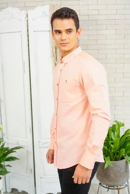Camisa Hummer para caballero color papaya