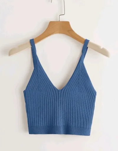 Crop top para dama color azul