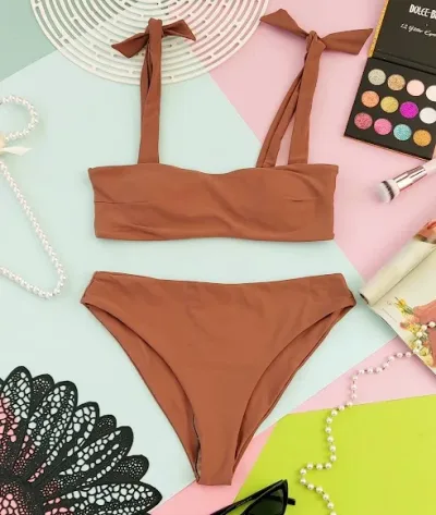 Vestido de baño para dama color café