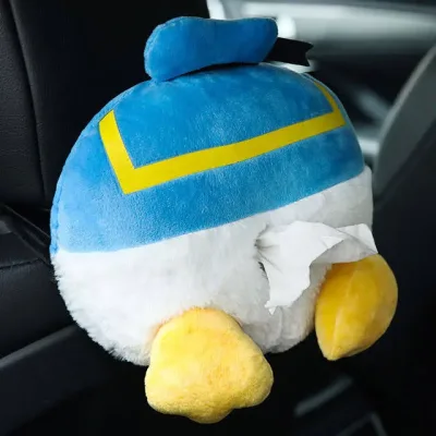 Caja de pañuelos para el carro multicolor en forma de el pato Donald