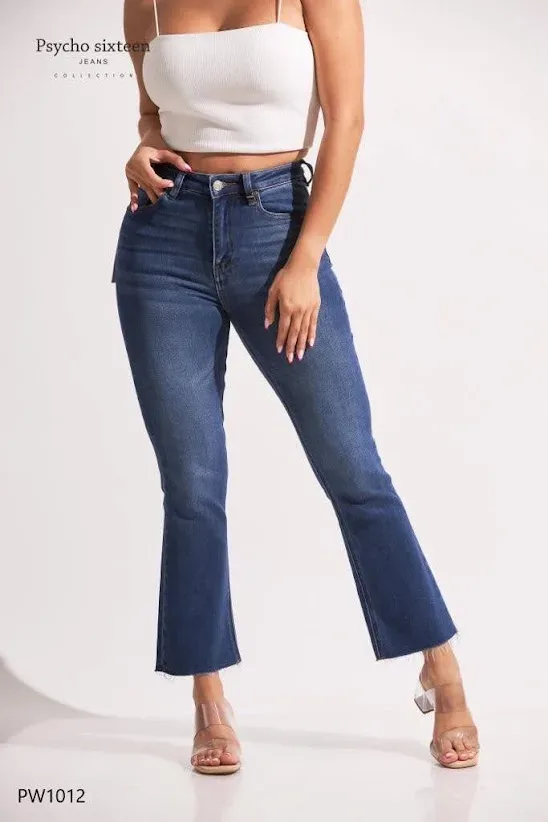 Jeans PSYCHO SIXTEEN para dama slim fit acampanado PW1012