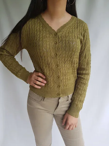 Abrigo Mak Sweater para dama color verde musgo