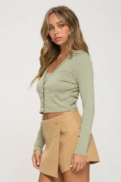 Conjunto de crop top con sueter para Dama