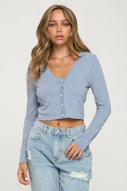 Conjunto de crop top con sueter para Dama