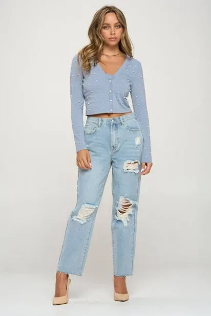 Conjunto de crop top con sueter para Dama
