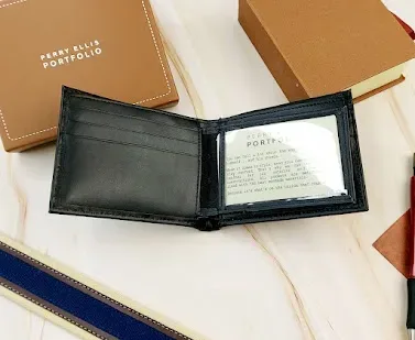 Billetera Perry Ellis  para caballero color negro