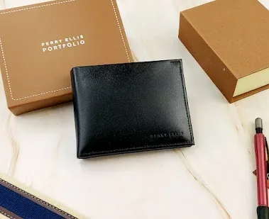 Billetera Perry Ellis  para caballero color negro