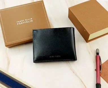 Billetera Perry Ellis  para caballero color negro