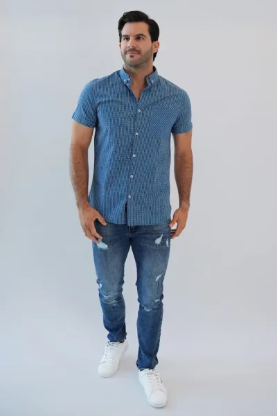 Camisa Hummer para caballero  diseño a cuadros