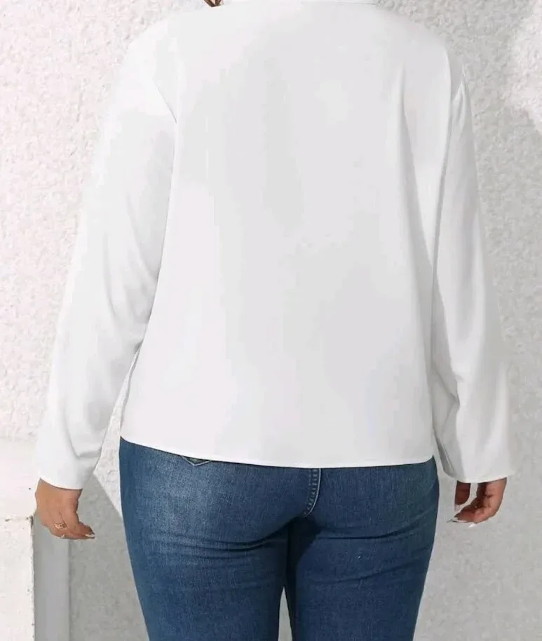 Blusa de dama manga larga plus