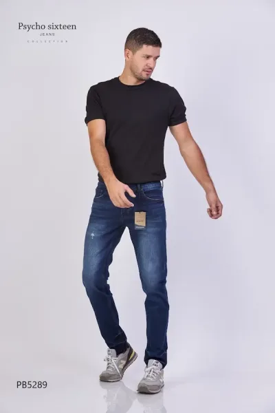 Jeans PSYCHO SIXTEEN para caballero Slim Fit PB5289 color azul
