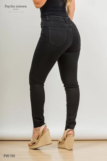 Jeans Psycho Sixteen para dama #PW190 color negro