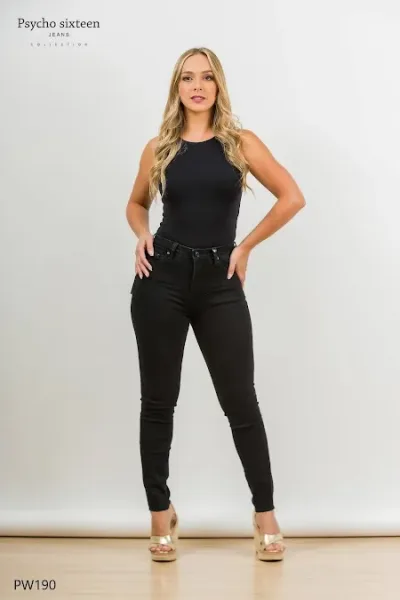 Jeans Psycho Sixteen para dama #PW190 color negro