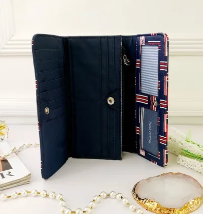 Cartera Naútica para dama color azul, blanco y rojo