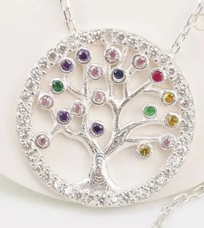 Collar para dama plata 925  diseño de árbol de la vida