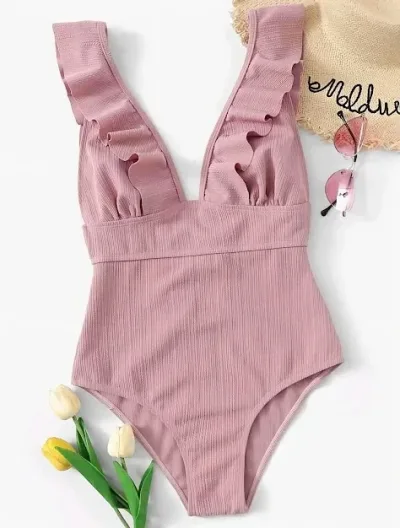 Vestido de baño para dama color palo rosa