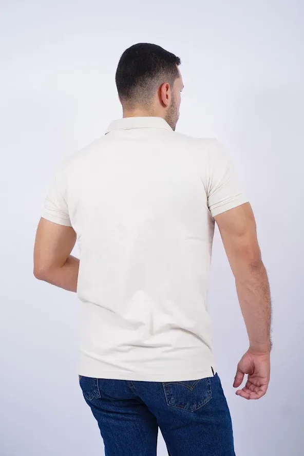Camiseta Cambrige Polo Club para Caballero color crema