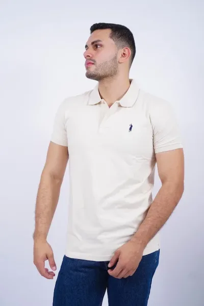 Camiseta Cambrige Polo Club para Caballero color crema