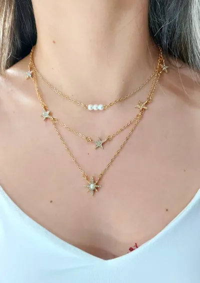 Collar para dama color dorado