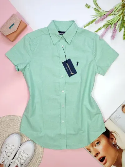 Camisa Cambridge Polo Club para dama, color verde menta.