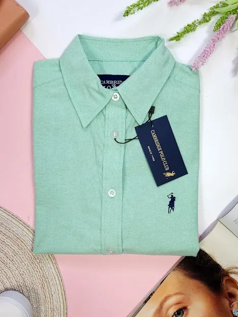 Camisa Cambridge Polo Club para dama, color verde menta.