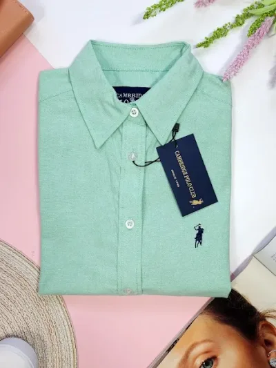 Camisa Cambridge Polo Club para dama, color verde menta.