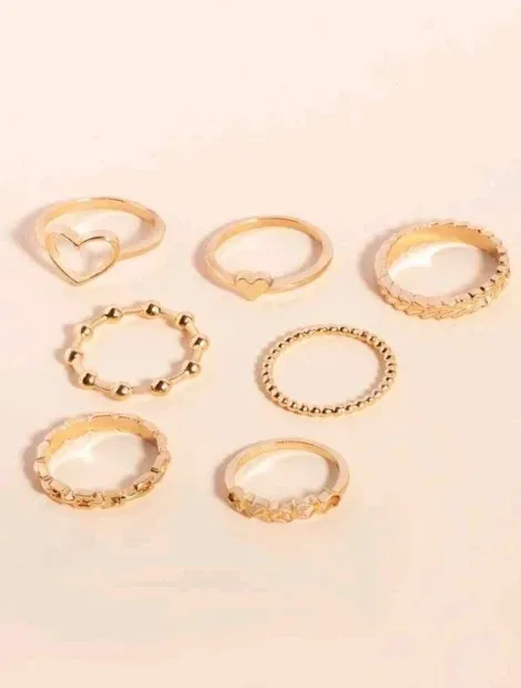 Set de anillos para dama color dorado