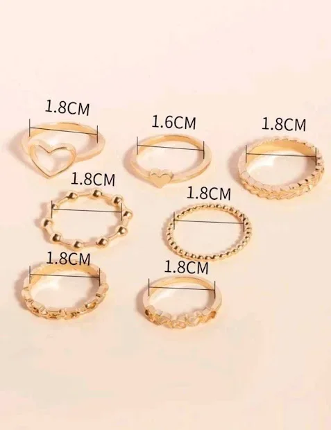 Set de anillos para dama color dorado