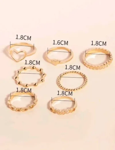 Set de anillos para dama color dorado