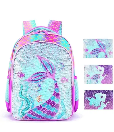 Mochila escolar para niña con diseño a Sirena
