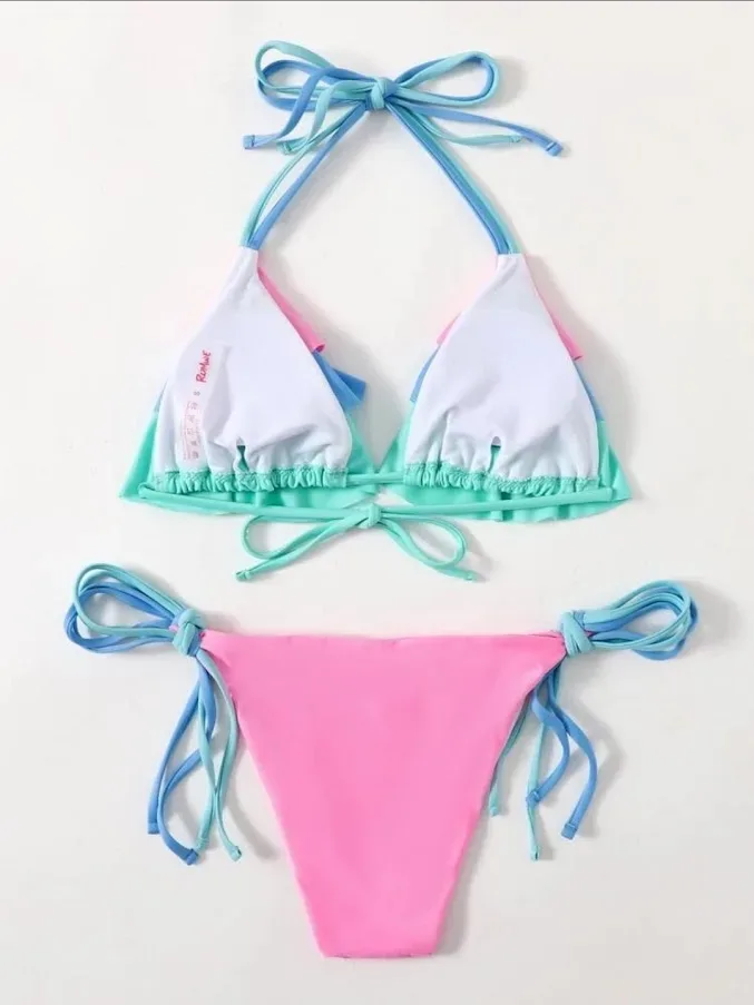 Vestido de baño para dama en tonos pastel
