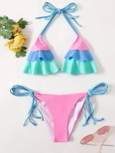 Vestido de baño para dama en tonos pastel