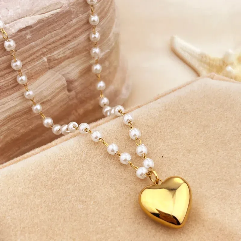 Collar de acero inoxidable chapado en oro