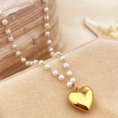 Collar de acero inoxidable chapado en oro